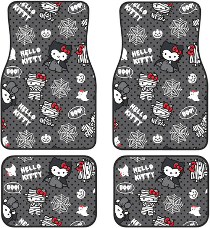 Halloween Car Mats Hello Kitty Cosplays As Halloween Characters Car Floor Mats Gray