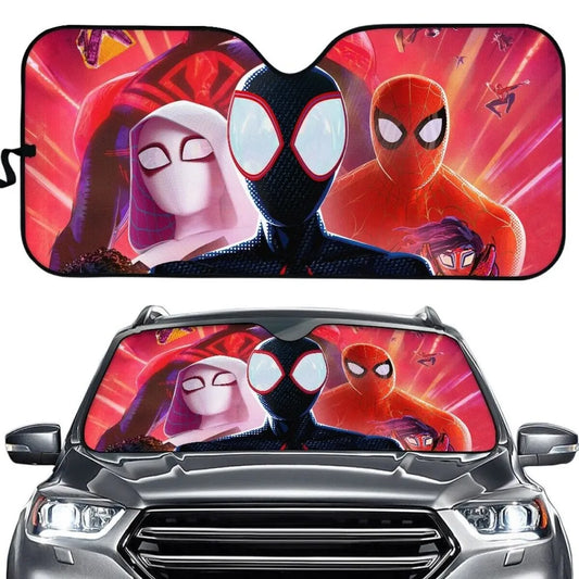 Spiderman Car Sun Shade Spiderman Across The Spider-Verse All Versions Winshield Sun Shade Black Red