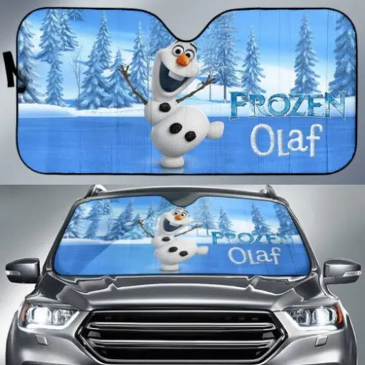 Frozen Car Sun Shade Cute Frozen Olaf Graphic Winshield Sun Shade Blue