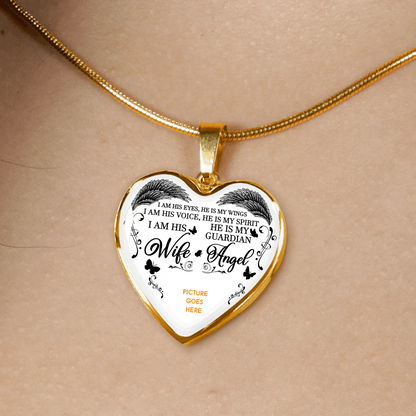 Personalized Memorial Heart Necklace He Is My Guardian Angel Butterfly For Husband Custom Memorial Gift M50.2