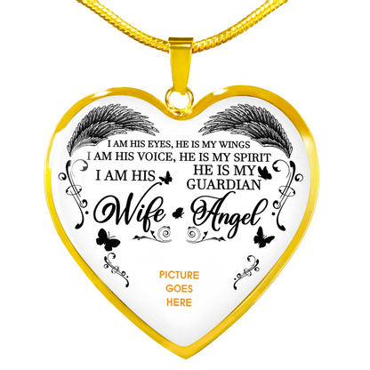Personalized Memorial Heart Necklace He Is My Guardian Angel Butterfly For Husband Custom Memorial Gift M50.2
