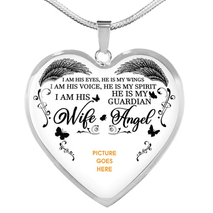 Personalized Memorial Heart Necklace He Is My Guardian Angel Butterfly For Husband Custom Memorial Gift M50.2