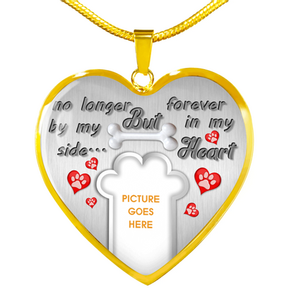 Personalized Memorial Heart Necklace No Longer By My Side For Pet Custom Memorial Gift M56