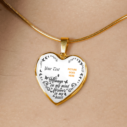 Personalized Memorial Heart Necklace Always On My Mind For Mom Dad Grandma Daughter Son Someone Custom Memorial Gift M57