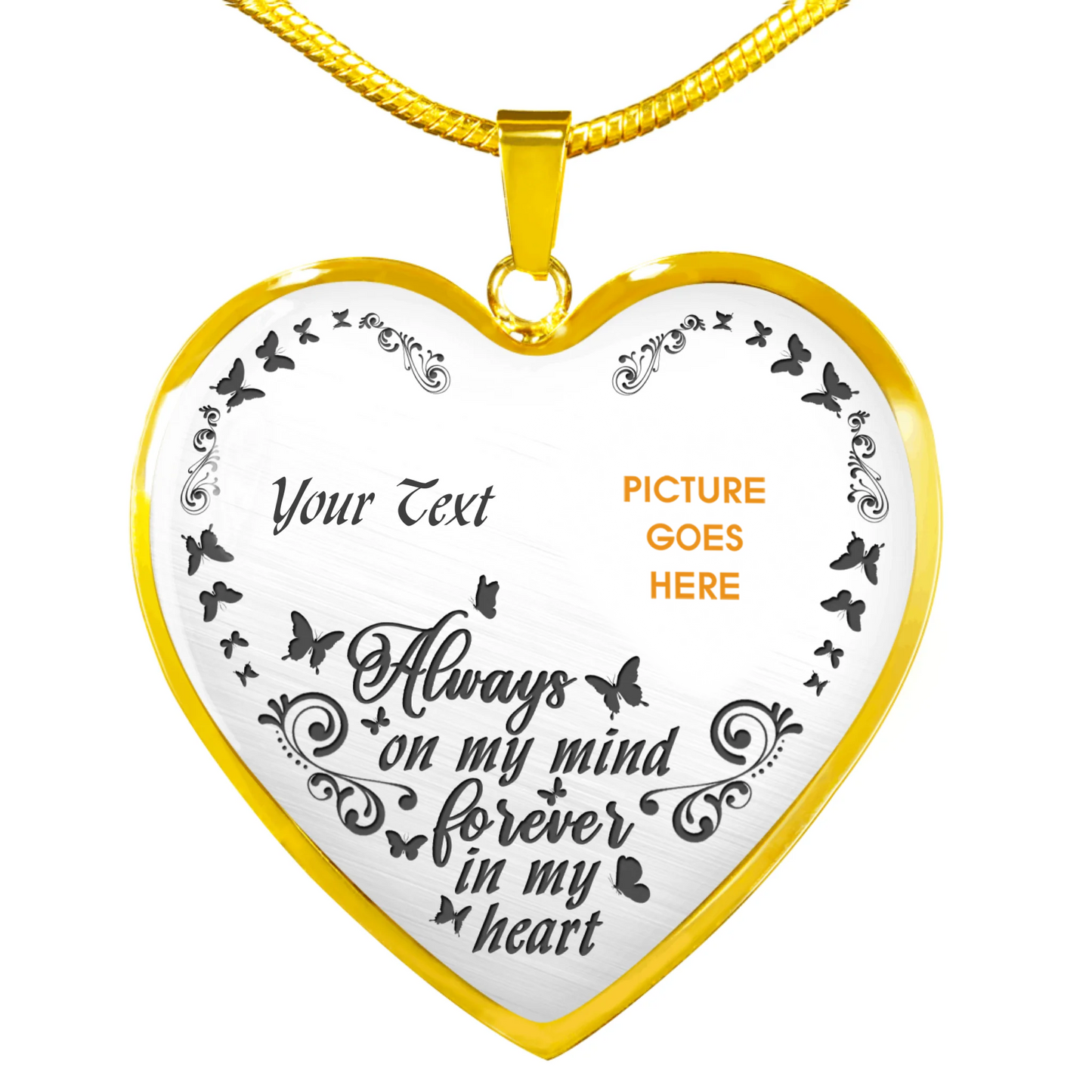 Personalized Memorial Heart Necklace Always On My Mind For Mom Dad Grandma Daughter Son Someone Custom Memorial Gift M57