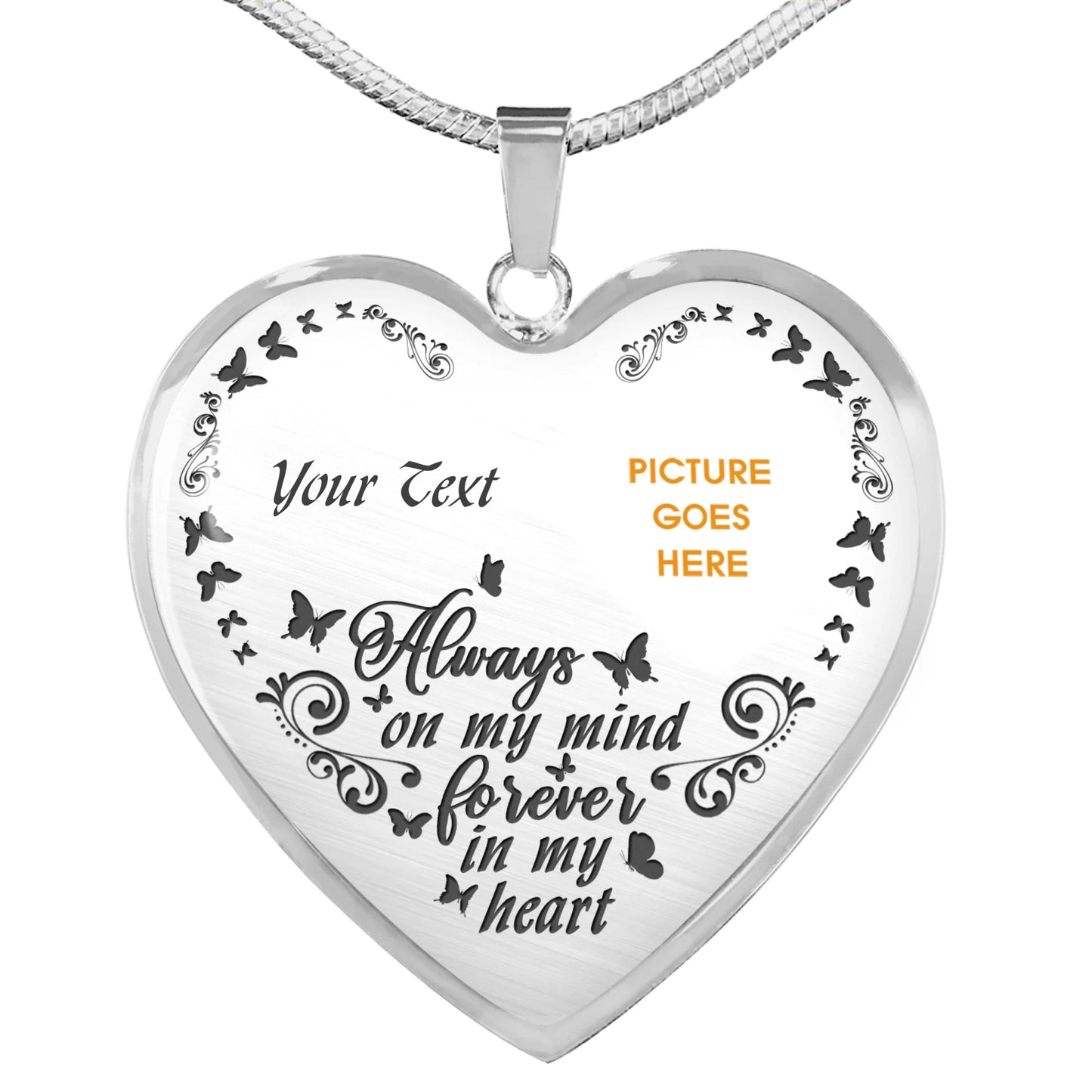 Personalized Memorial Heart Necklace Always On My Mind For Mom Dad Grandma Daughter Son Someone Custom Memorial Gift M57