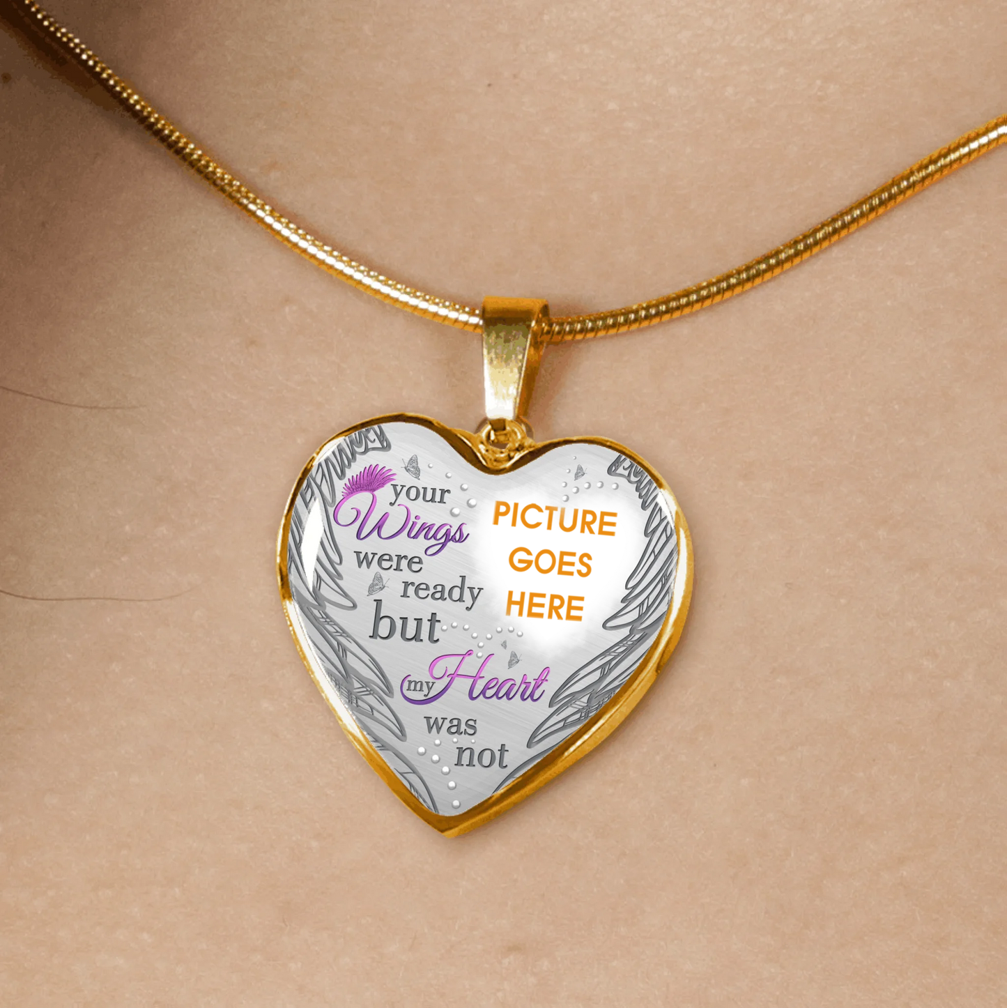 Personalized Memorial Heart Necklace Your Wings Were Ready For Mom Dad Grandma Daughter Son Someone Custom Memorial Gift M73