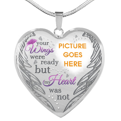 Personalized Memorial Heart Necklace Your Wings Were Ready For Mom Dad Grandma Daughter Son Someone Custom Memorial Gift M73