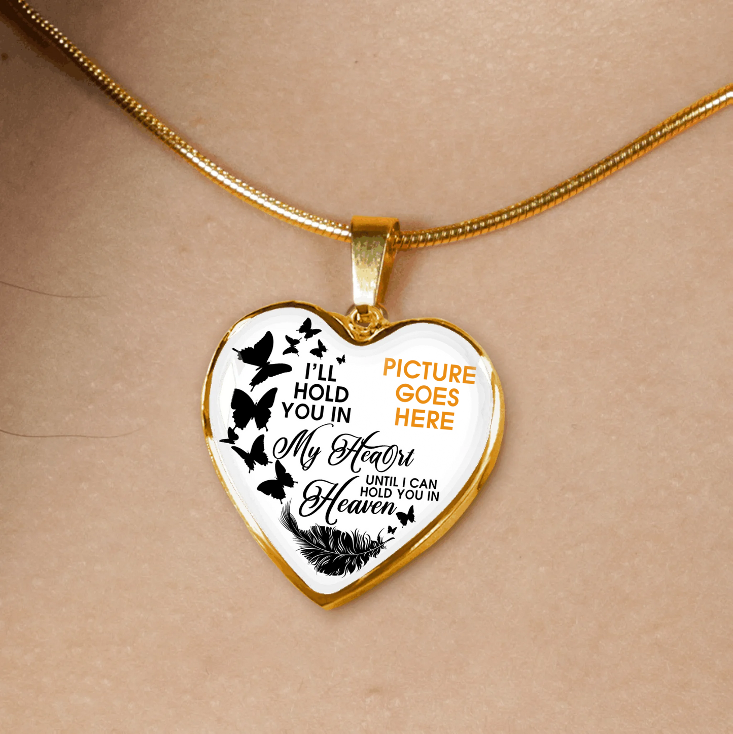 Personalized Memorial Heart Necklace I Will Hold In My Heart For Mom Dad Grandma Daughter Son Someone Custom Memorial Gift M81