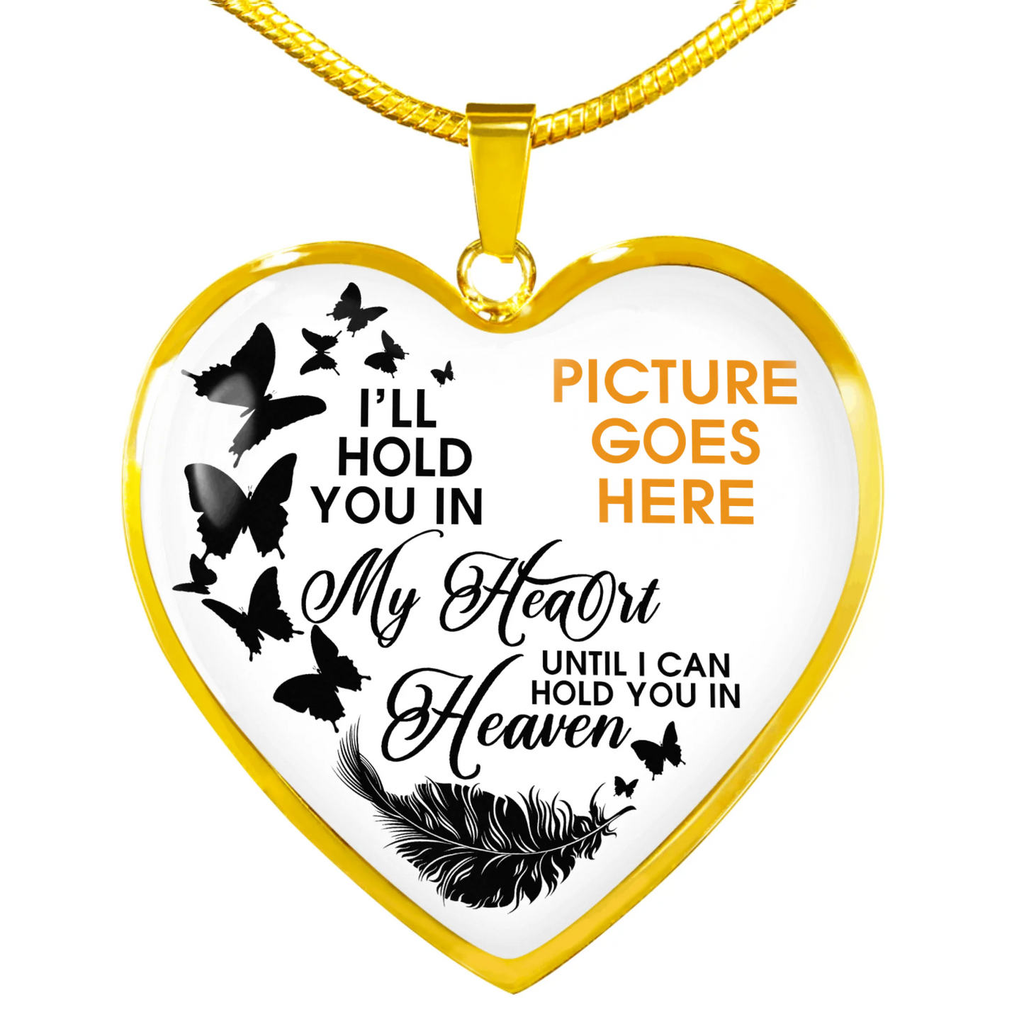 Personalized Memorial Heart Necklace I Will Hold In My Heart For Mom Dad Grandma Daughter Son Someone Custom Memorial Gift M81