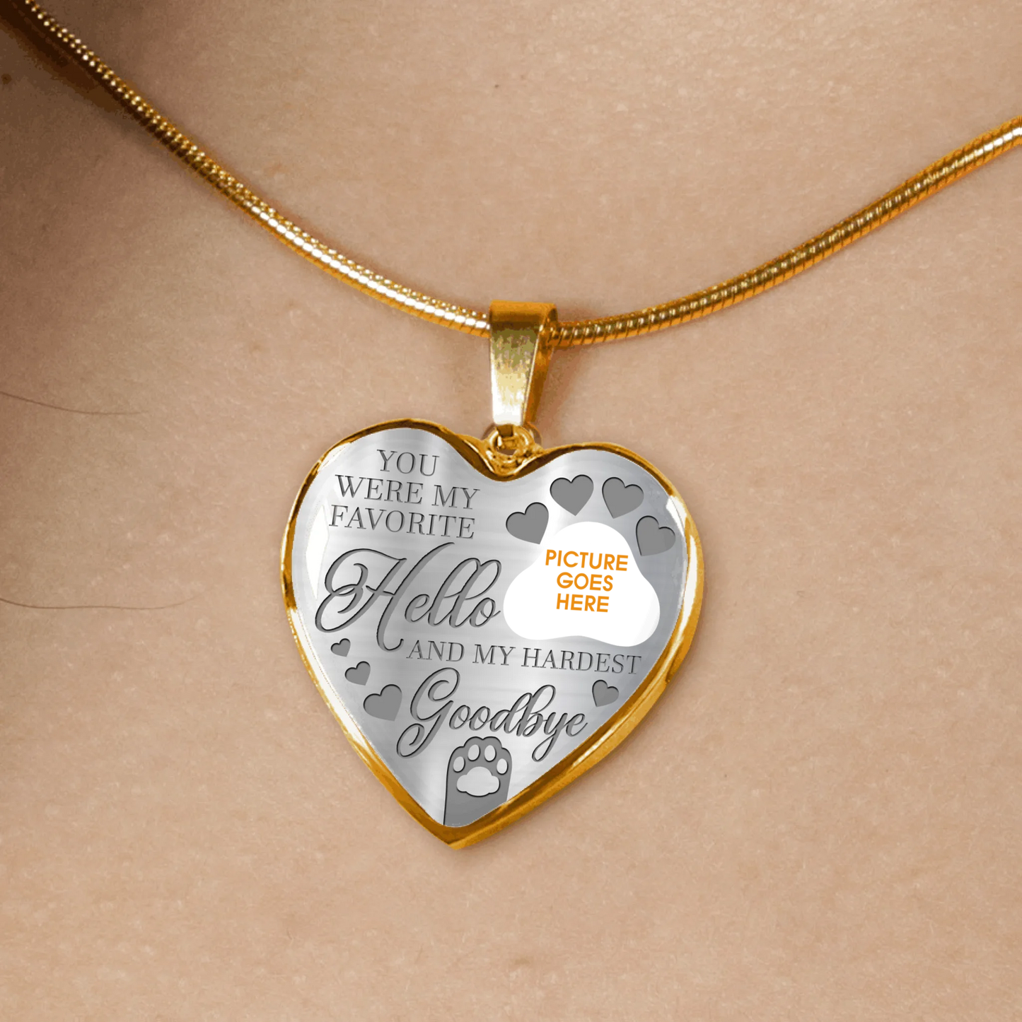 Personalized Pet Memorial Heart Necklace You Were My Favorite Hello For Pet Custom Memorial Gift M88