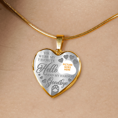 Personalized Pet Memorial Heart Necklace You Were My Favorite Hello For Pet Custom Memorial Gift M88