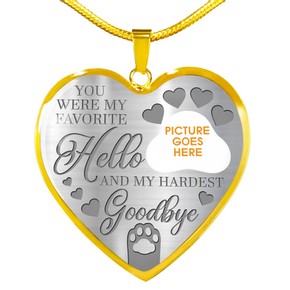 Personalized Pet Memorial Heart Necklace You Were My Favorite Hello For Pet Custom Memorial Gift M88