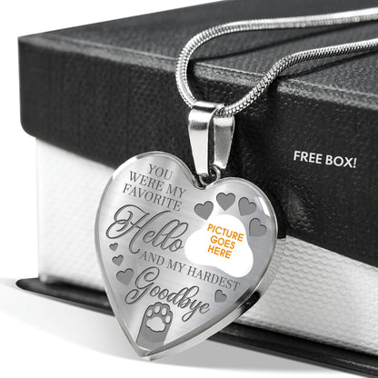 Personalized Pet Memorial Heart Necklace You Were My Favorite Hello For Pet Custom Memorial Gift M88
