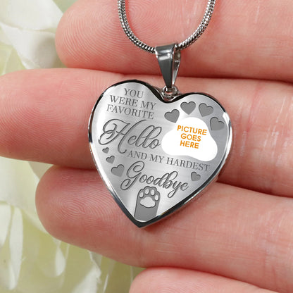 Personalized Pet Memorial Heart Necklace You Were My Favorite Hello For Pet Custom Memorial Gift M88