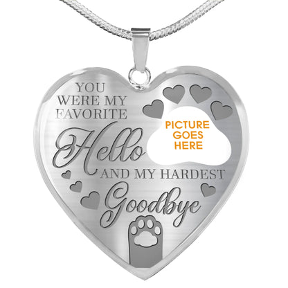Personalized Pet Memorial Heart Necklace You Were My Favorite Hello For Pet Custom Memorial Gift M88