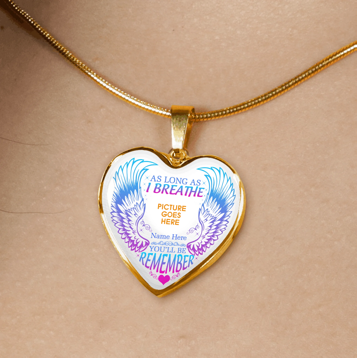 Personalized Memorial Heart Necklace You'll Be Remember For Mom Dad Grandma Daughter Son Custom Memorial Gift M100