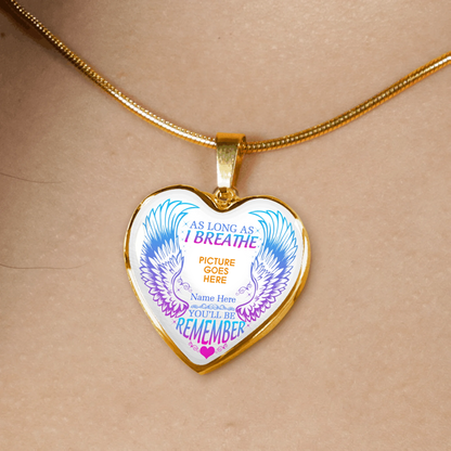 Personalized Memorial Heart Necklace You'll Be Remember For Mom Dad Grandma Daughter Son Custom Memorial Gift M100