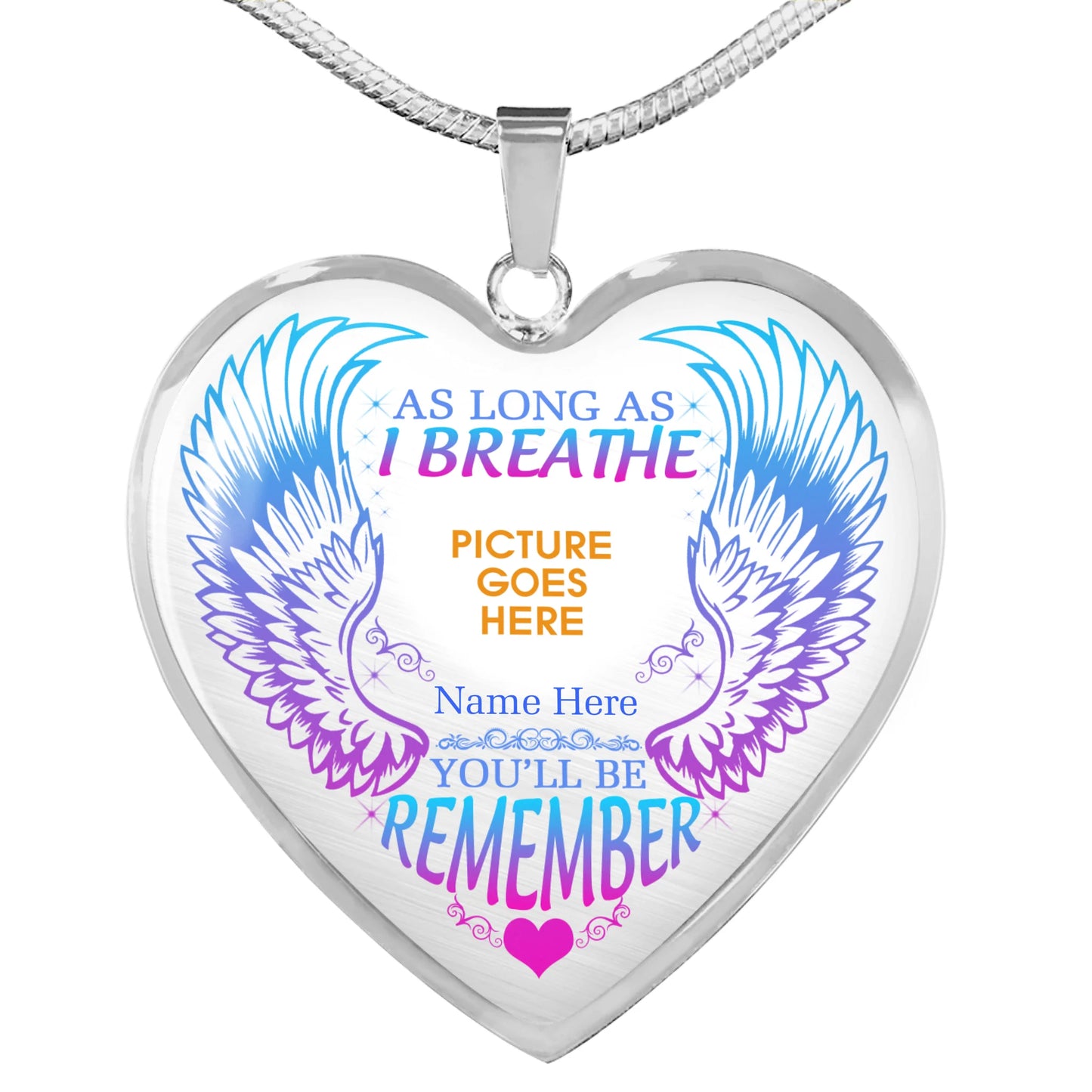 Personalized Memorial Heart Necklace You'll Be Remember For Mom Dad Grandma Daughter Son Custom Memorial Gift M100