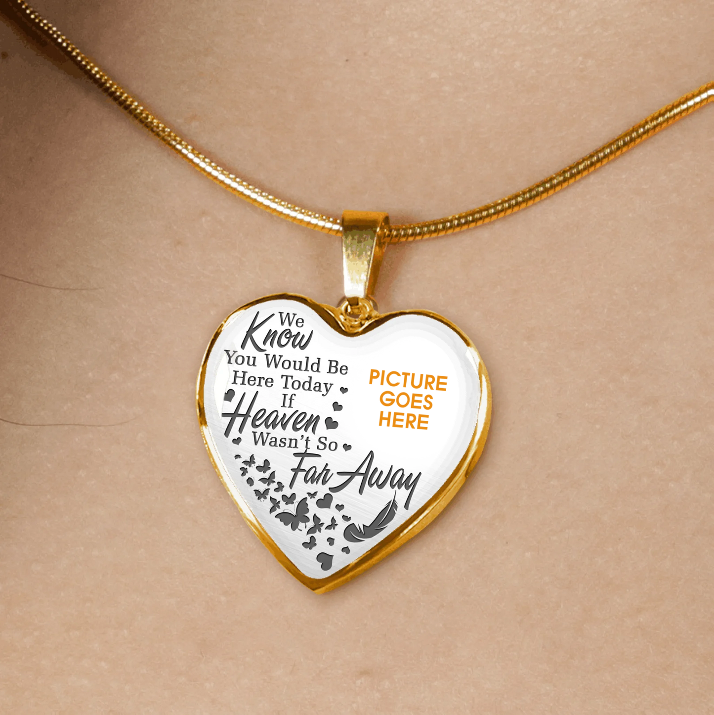 Personalized Memorial Heart Necklace We Know You Would Be Here Today For Mom Dad Grandma Daughter Son Custom Memorial Gift M114