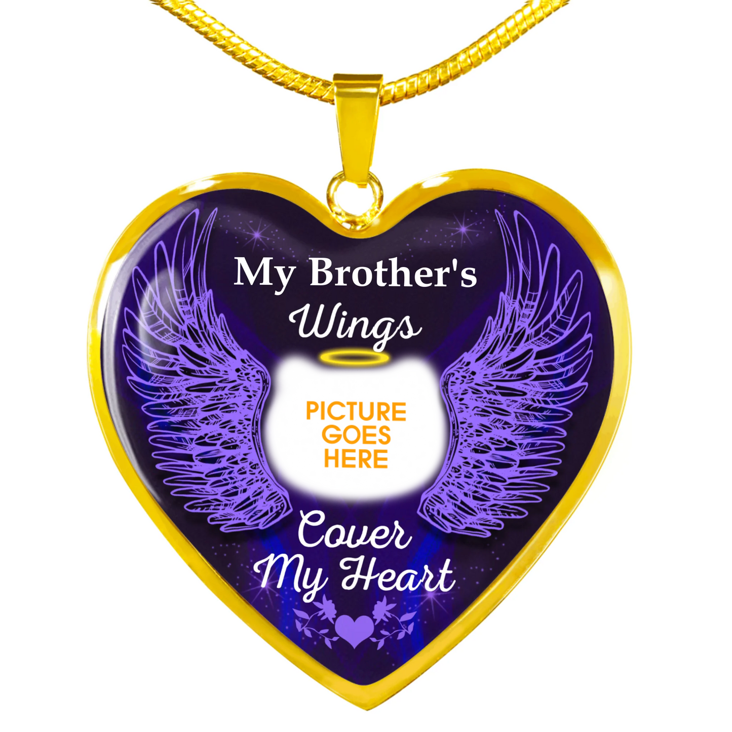 Personalized Memorial Heart Necklace Cover My Heart Wings For Mom Dad Grandma Daughter Son Custom Memorial Gift M168