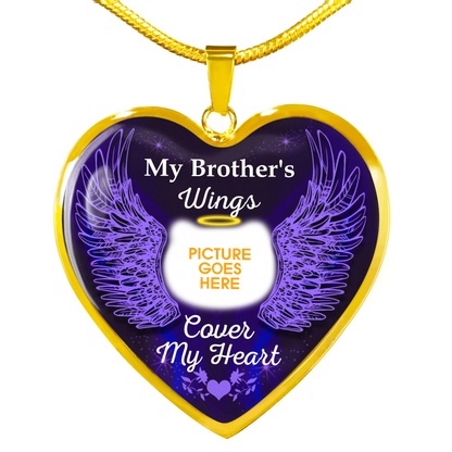 Personalized Memorial Heart Necklace Cover My Heart Wings For Mom Dad Grandma Daughter Son Custom Memorial Gift M168