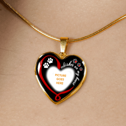 Personalized Pet Memorial Heart Necklace Whisker On My Heart For Pet Custom Memorial Gift M190