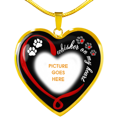 Personalized Pet Memorial Heart Necklace Whisker On My Heart For Pet Custom Memorial Gift M190
