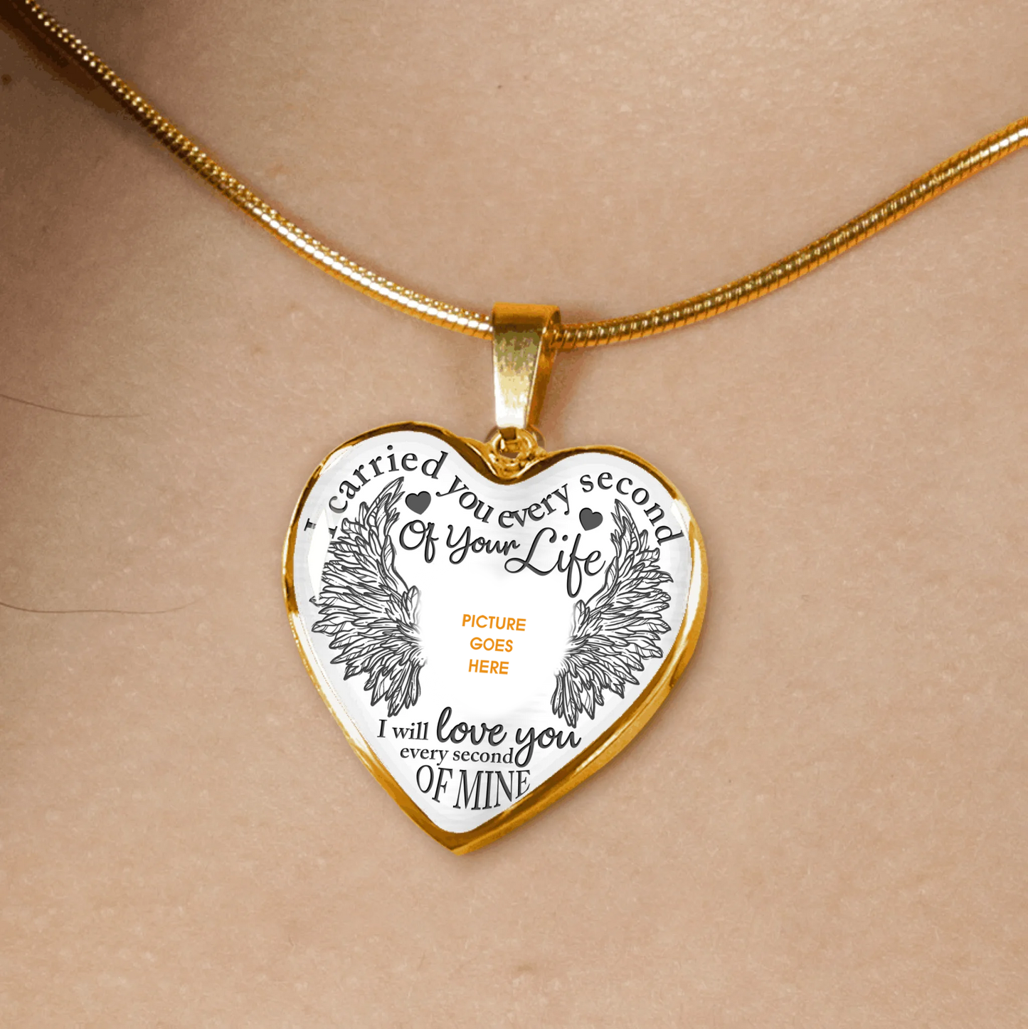 Personalized Memorial Heart Necklace I Carried You Every Second Of Your Life For Mom Dad Grandma Daughter Son Custom Memorial Gift M212