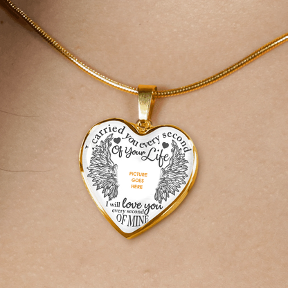 Personalized Memorial Heart Necklace I Carried You Every Second Of Your Life For Mom Dad Grandma Daughter Son Custom Memorial Gift M212