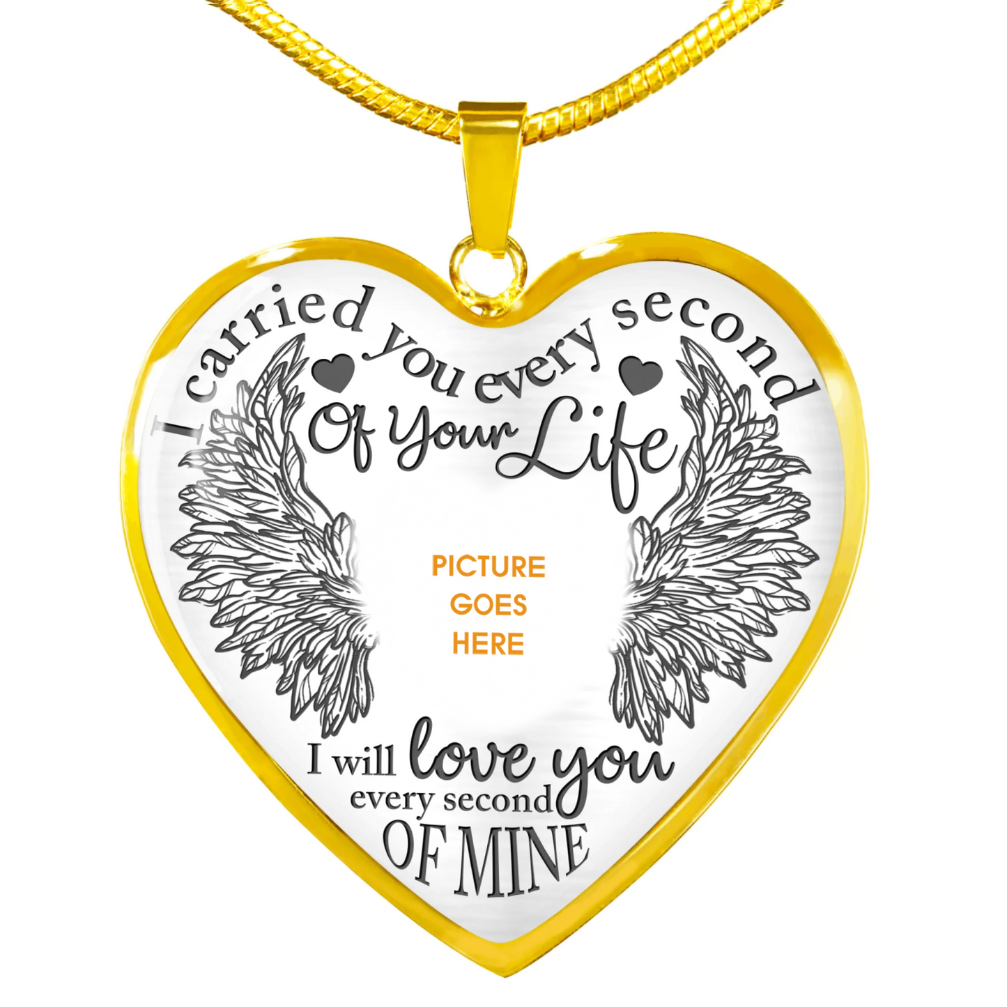 Personalized Memorial Heart Necklace I Carried You Every Second Of Your Life For Mom Dad Grandma Daughter Son Custom Memorial Gift M212