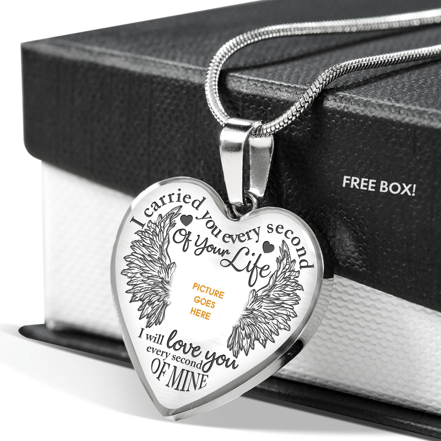 Personalized Memorial Heart Necklace I Carried You Every Second Of Your Life For Mom Dad Grandma Daughter Son Custom Memorial Gift M212