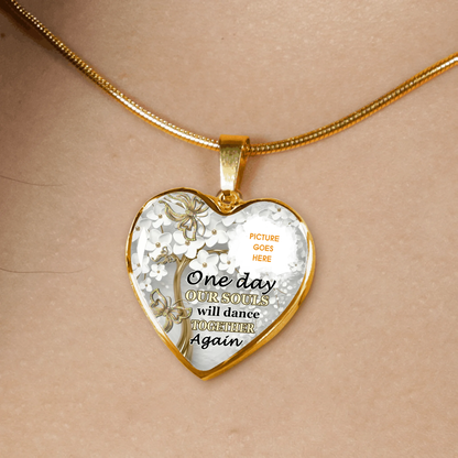 Personalized Memorial Heart Necklace One Day Our Souls Butterfly For Mom Dad Grandma Daughter Son Custom Memorial Gift M221