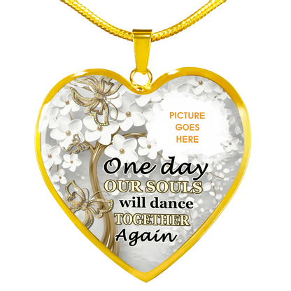 Personalized Memorial Heart Necklace One Day Our Souls Butterfly For Mom Dad Grandma Daughter Son Custom Memorial Gift M221