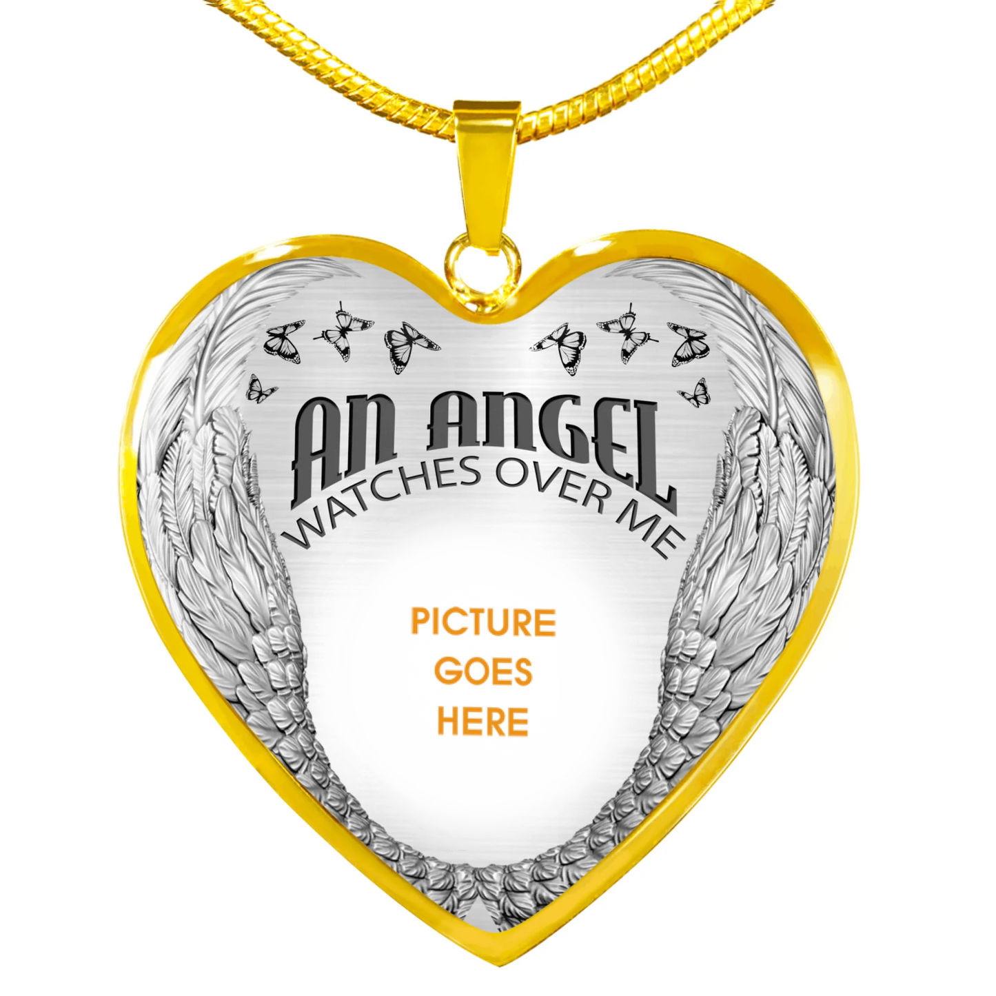 Personalized Memorial Heart Necklace An Angel Watches Over Me  For Mom Dad Grandma Daughter Son Custom Memorial Gift M231
