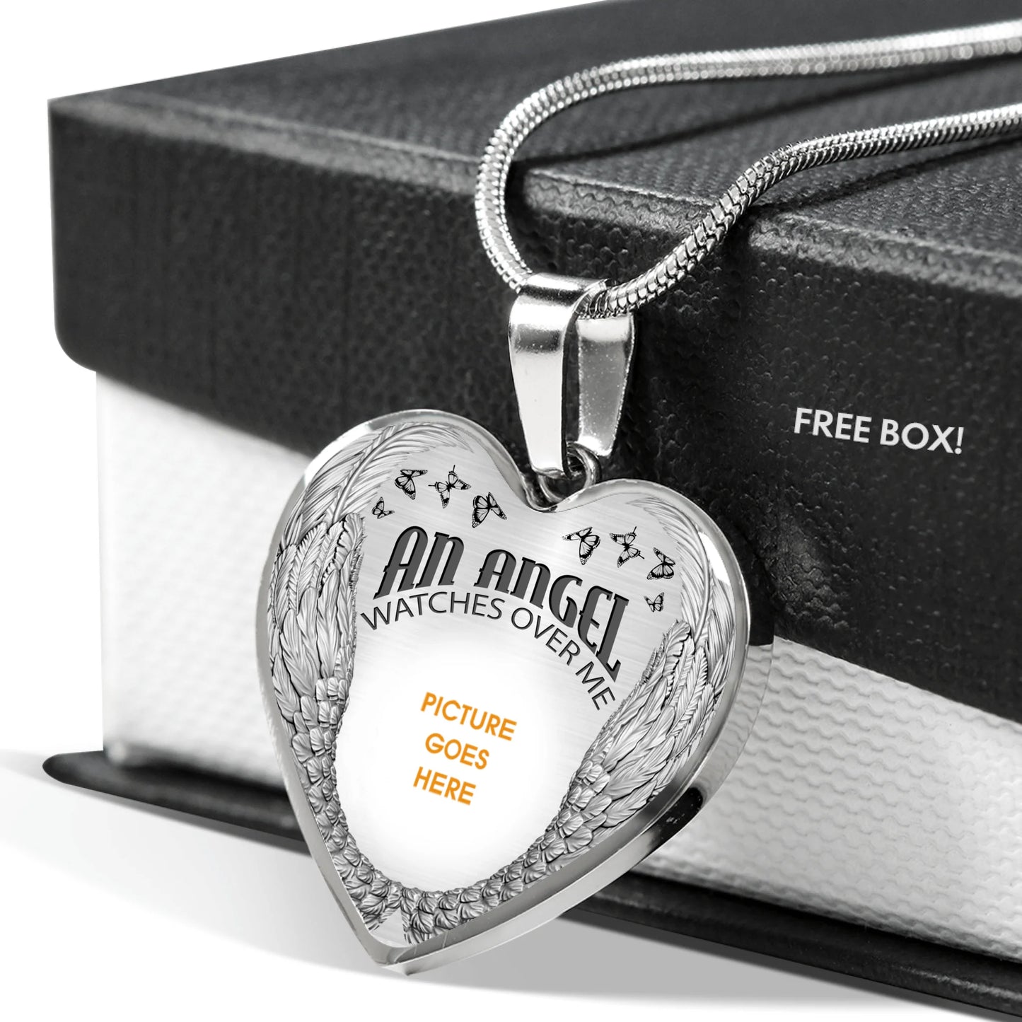 Personalized Memorial Heart Necklace An Angel Watches Over Me  For Mom Dad Grandma Daughter Son Custom Memorial Gift M231