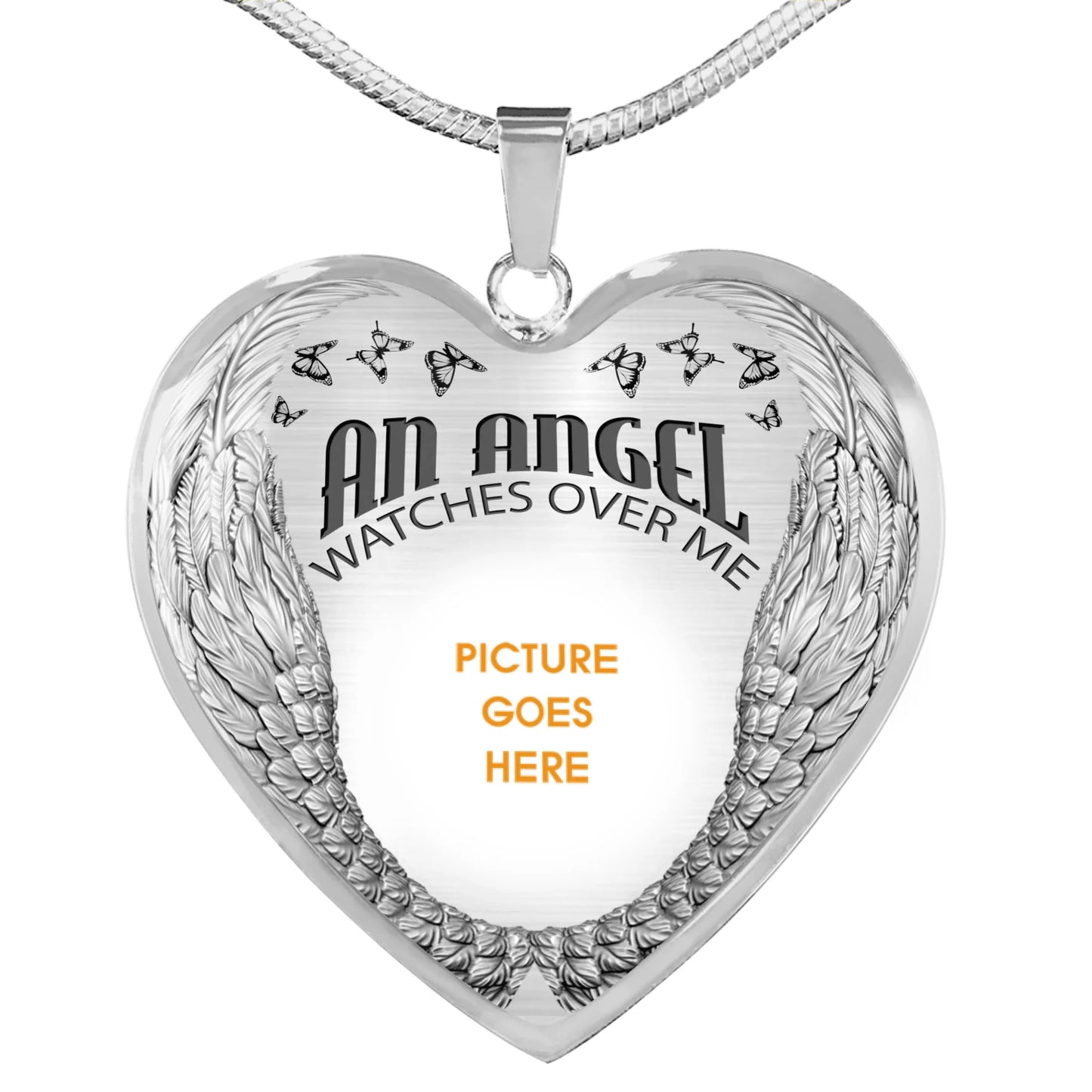 Personalized Memorial Heart Necklace An Angel Watches Over Me  For Mom Dad Grandma Daughter Son Custom Memorial Gift M231