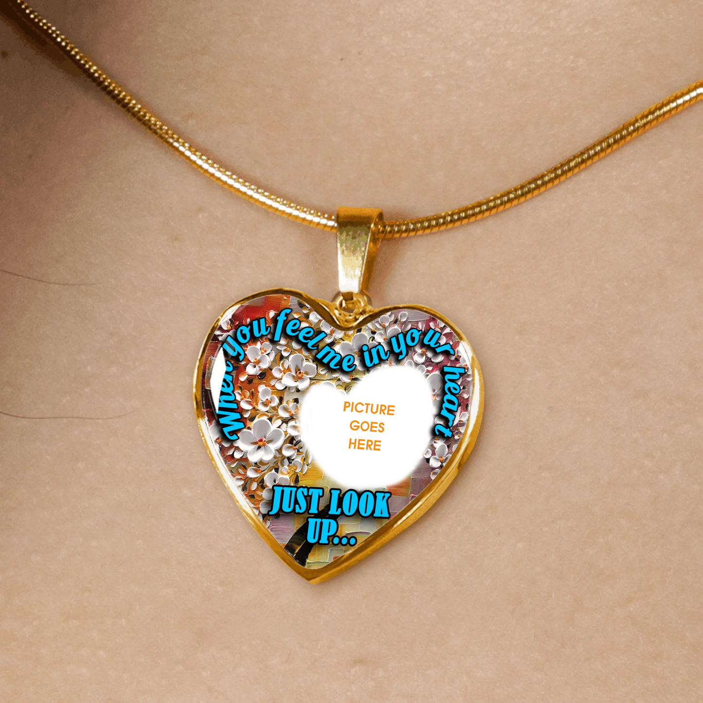 Personalized Memorial Heart Necklace When You Feel Me In Your Heart For Mom Dad Grandma Daughter Son Custom Memorial Gift M257