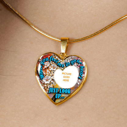 Personalized Memorial Heart Necklace When You Feel Me In Your Heart For Mom Dad Grandma Daughter Son Custom Memorial Gift M257