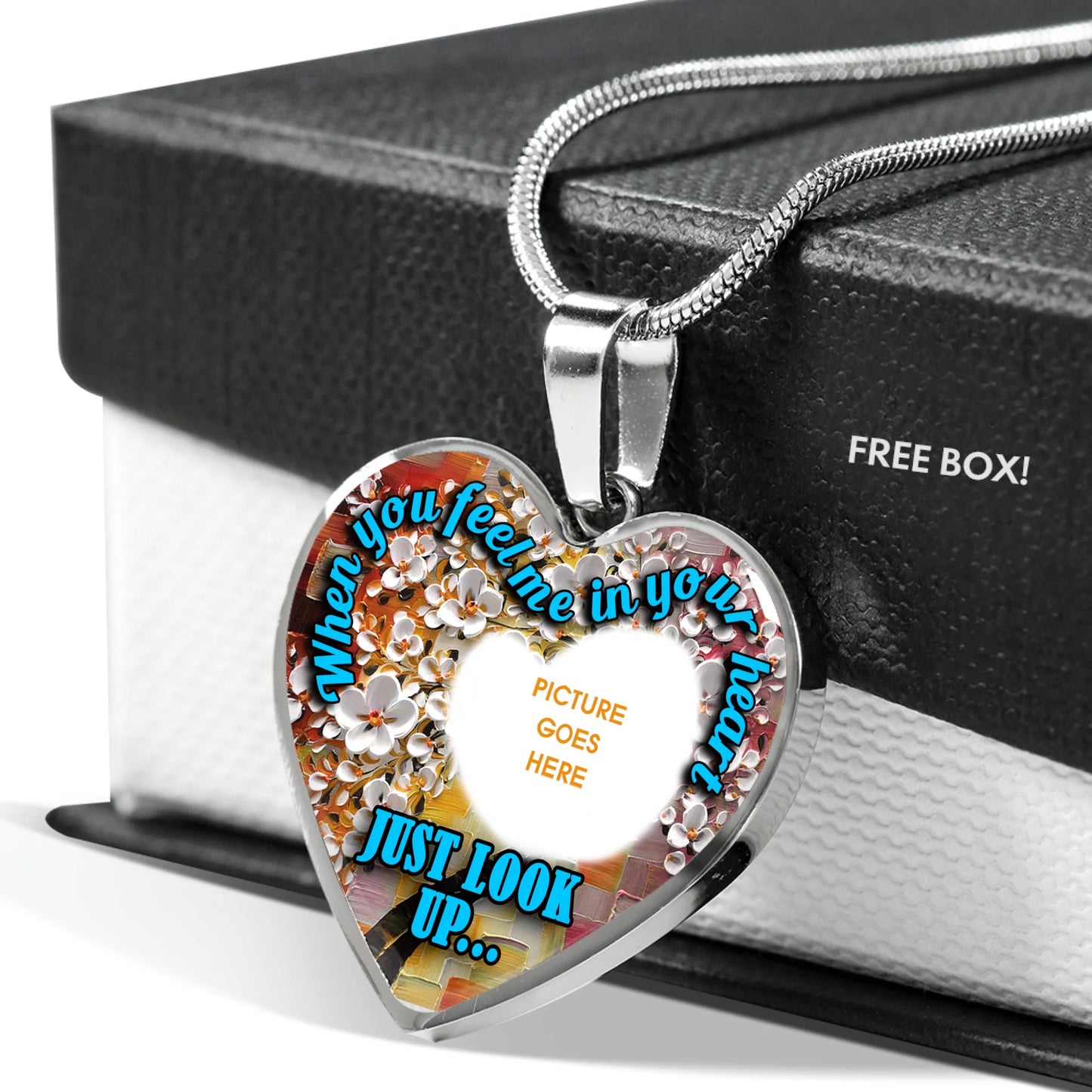 Personalized Memorial Heart Necklace When You Feel Me In Your Heart For Mom Dad Grandma Daughter Son Custom Memorial Gift M257