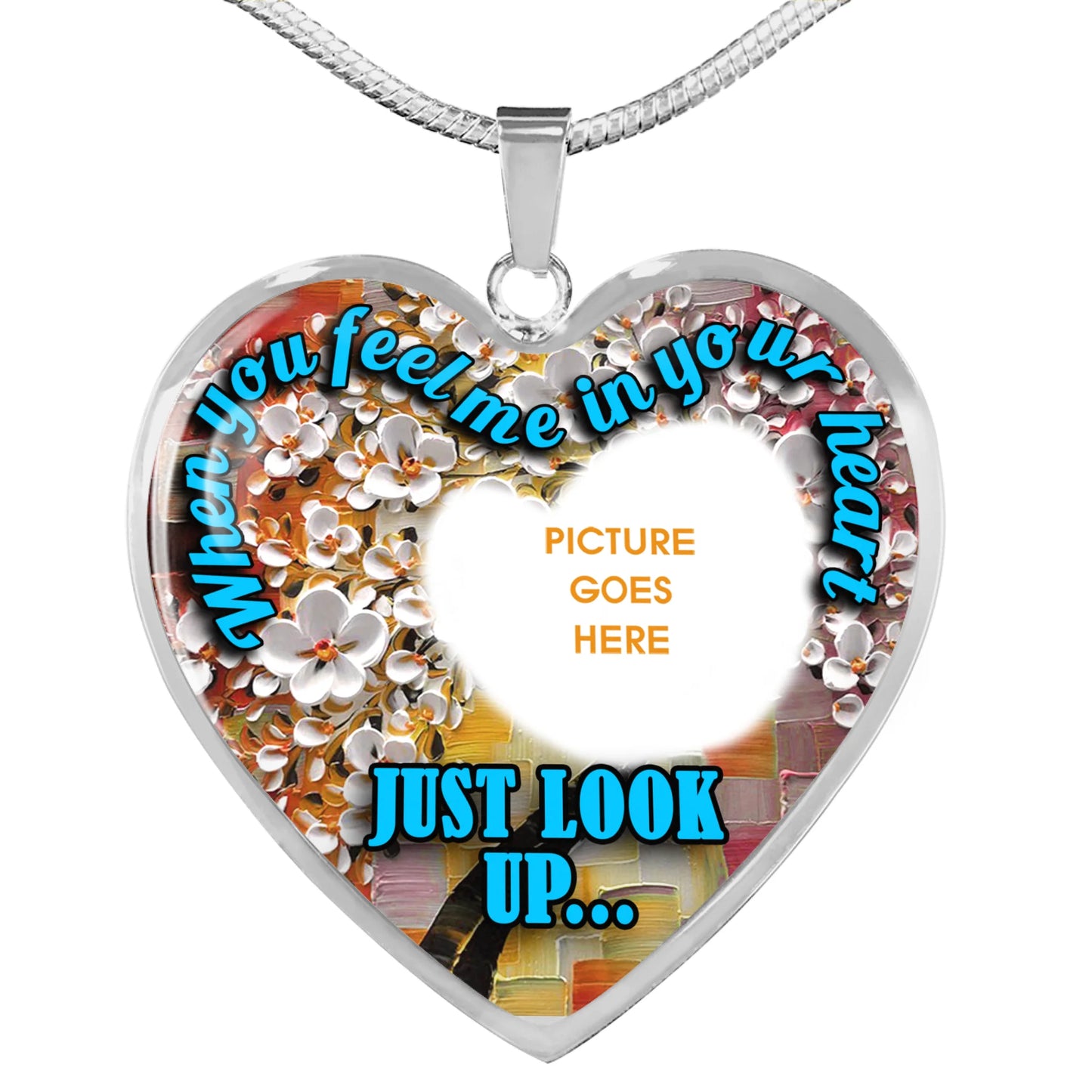 Personalized Memorial Heart Necklace When You Feel Me In Your Heart For Mom Dad Grandma Daughter Son Custom Memorial Gift M257