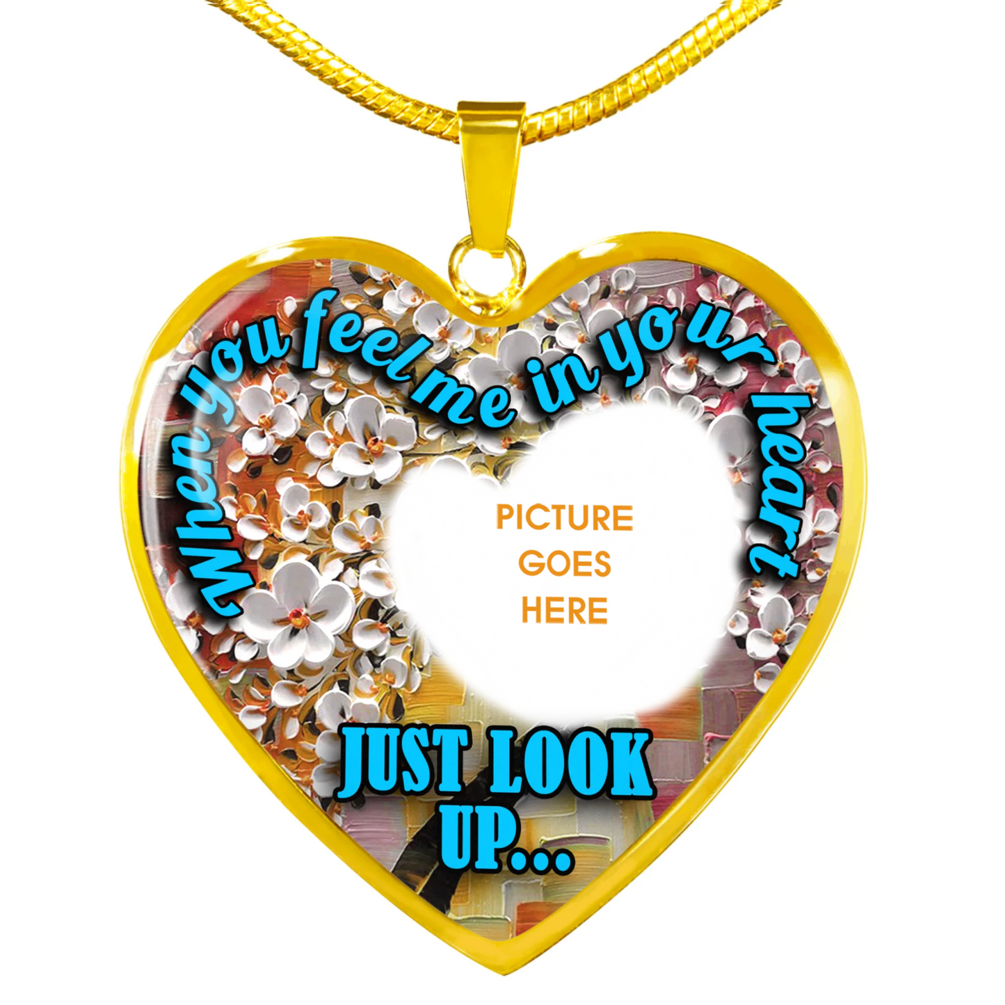 Personalized Memorial Heart Necklace When You Feel Me In Your Heart For Mom Dad Grandma Daughter Son Custom Memorial Gift M257