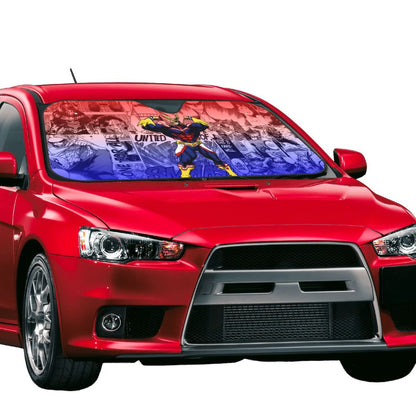 My Hero Academia Car Sun Shade All Might Character Manga Pattern Winshield Sun Shade Red Blue