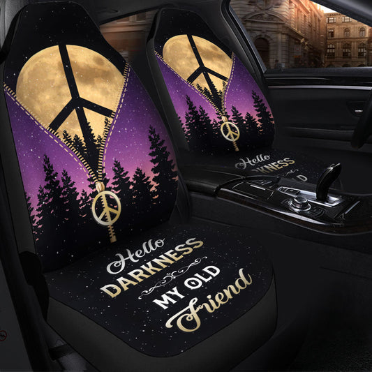 Purple Pink Darkness My Old Friend Hippie Moon Zipper Car Seat Covers