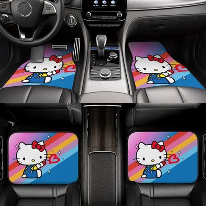 Hello Kitty Car Mats Hello Kitty Drawing Heart On Rainbow Car Floor Mats Colorful