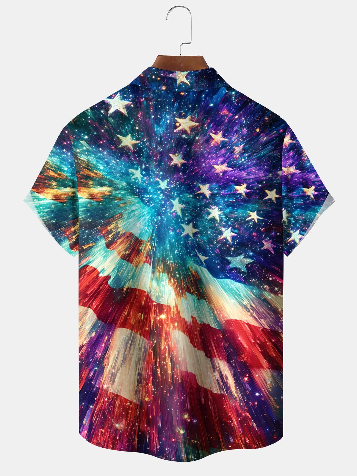 Alohadaddy Holiday Collection Independence Day American Flag Button Cardigan Pocket Stretch Large Size Long Short Sleeve Shirt