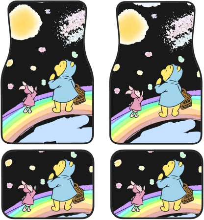 WTP Car Mats WTP And Piglet Rainbow Pattern Car Floor Mats Colorful