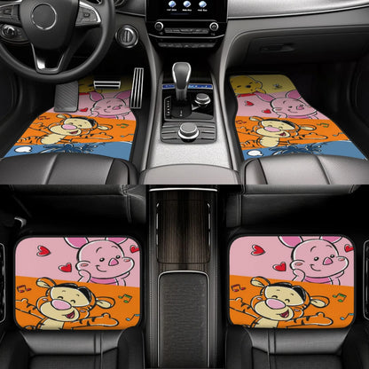 WTP Car Mats Chibi Cute Pooh Piglet Eeyore Tigger Car Floor Mats Colorful