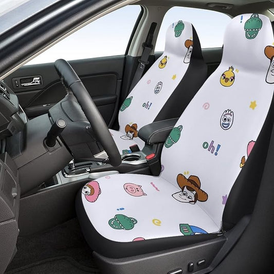 Toy Story Car Seat Covers DN Chibi Toy Story Characters Pattern Seat Covers White