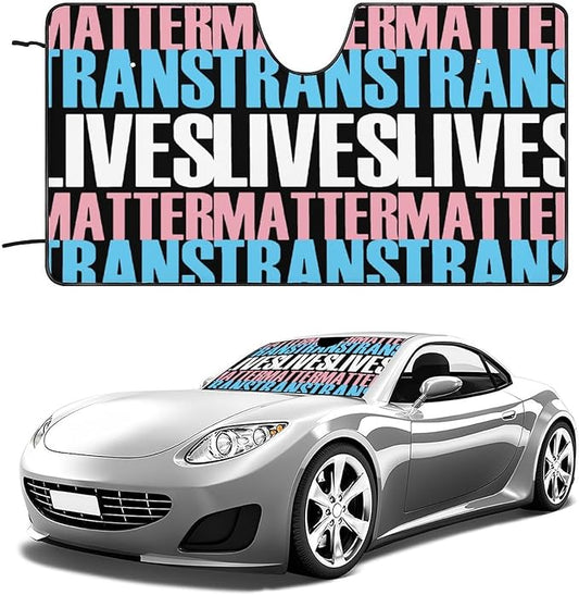 LGBT Car Sun Shade Transgender Lives Matter Pattern Winshield Sun Shade Colorful